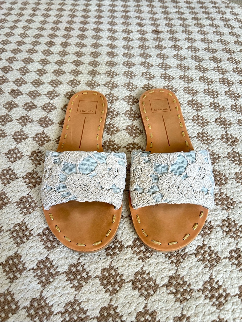Dolce Vita Light Blue Slide Sandals